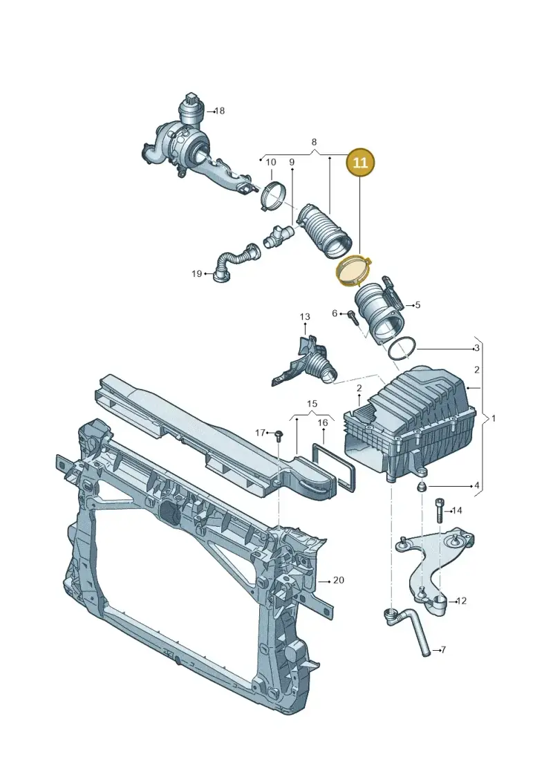 N0245133 — Volkswagen Passat saloon (2014-2024) diagram 793129500, position 11