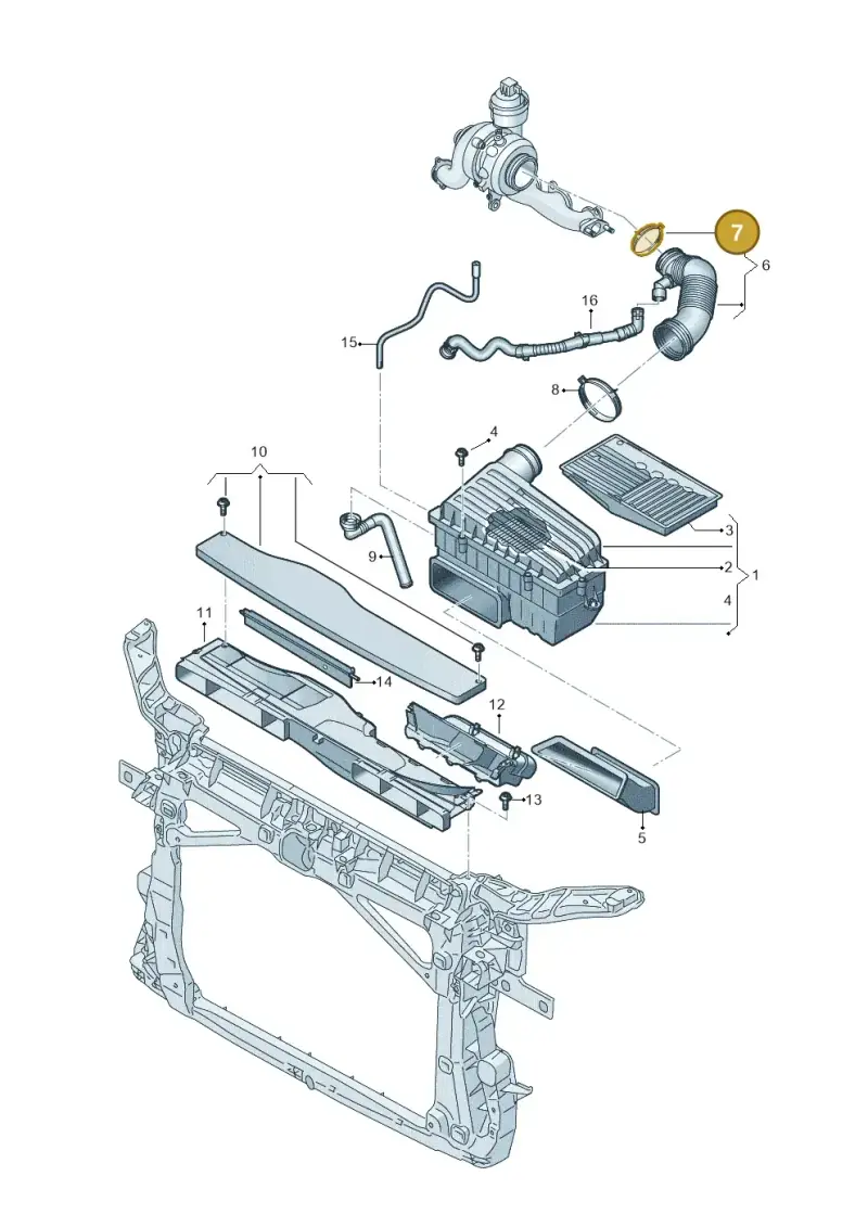 N0245185 — Volkswagen Golf 2.0 BlueMotion (2019-2024) diagram 813129090, position 7