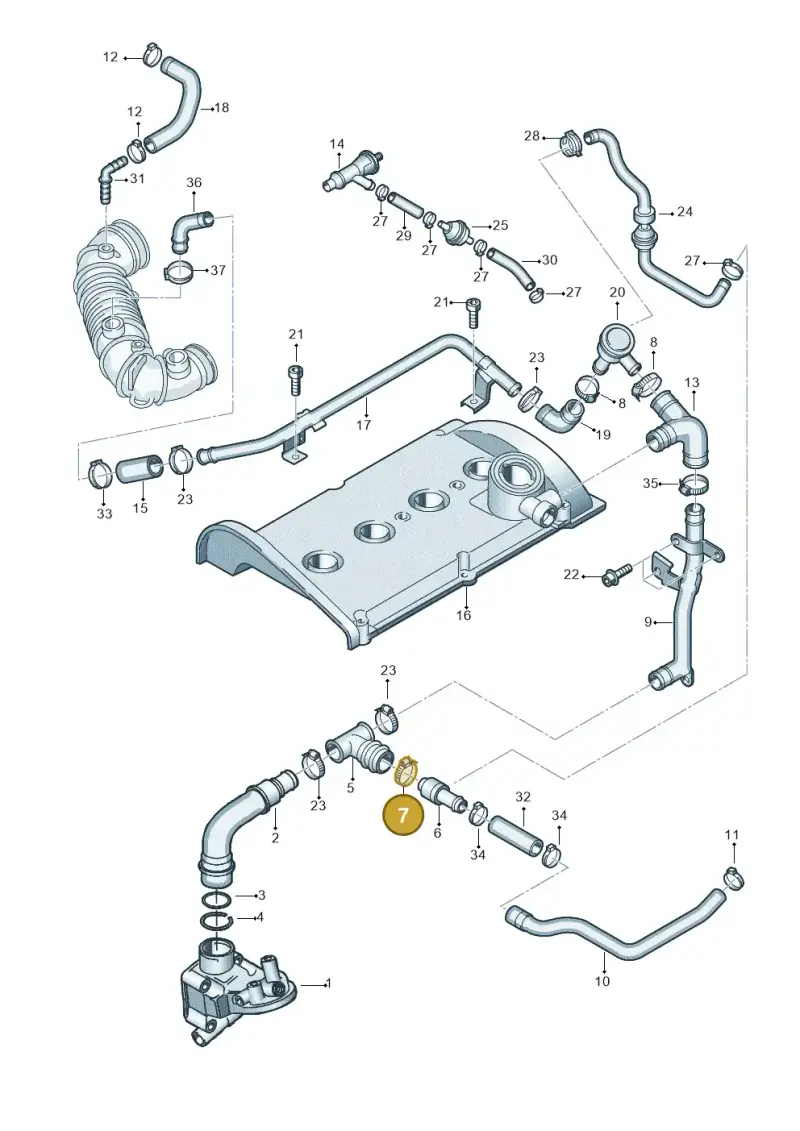 N0245203 — Audi A4/S4 Cabrio./qu. 07> (2006-) diagram 273103680, position 7