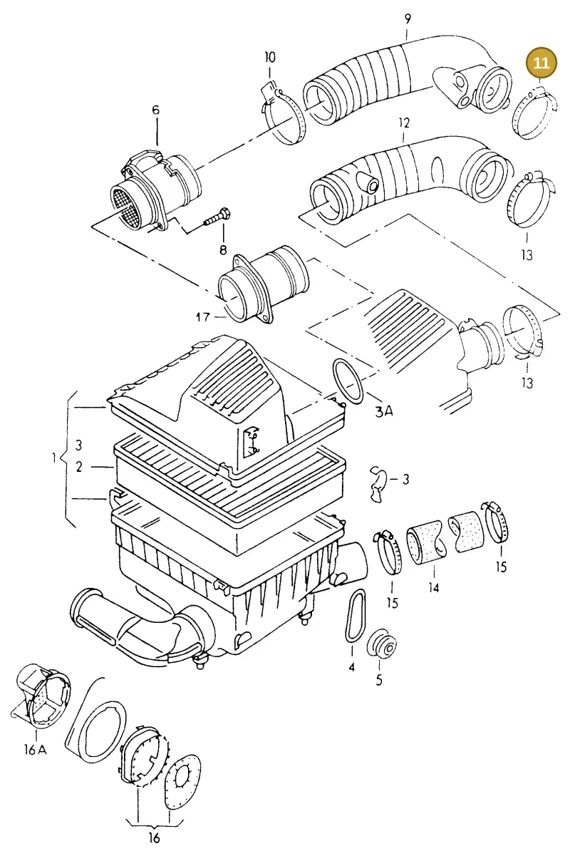 N0245223 — Volkswagen GOLF CABRIO (2002-2002) diagram 128129220, position 11