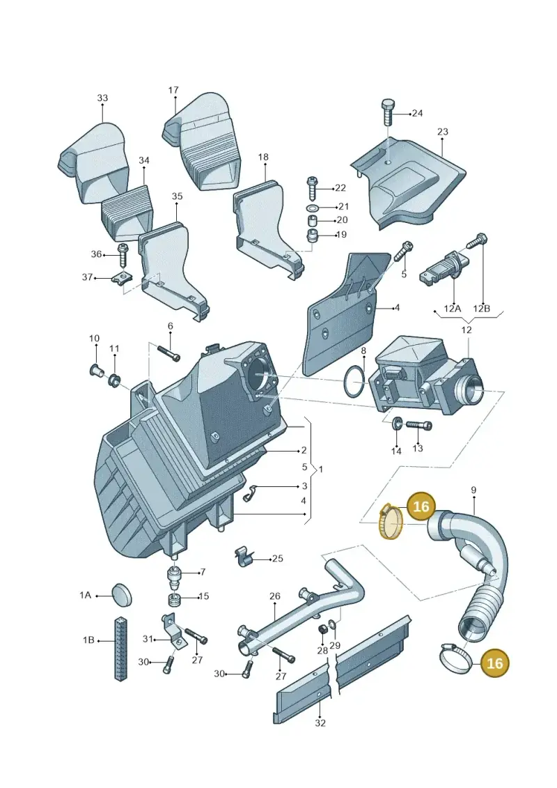 N0245223 — Volkswagen PASSAT                 00> (2000-) diagram 494133350, position 16
