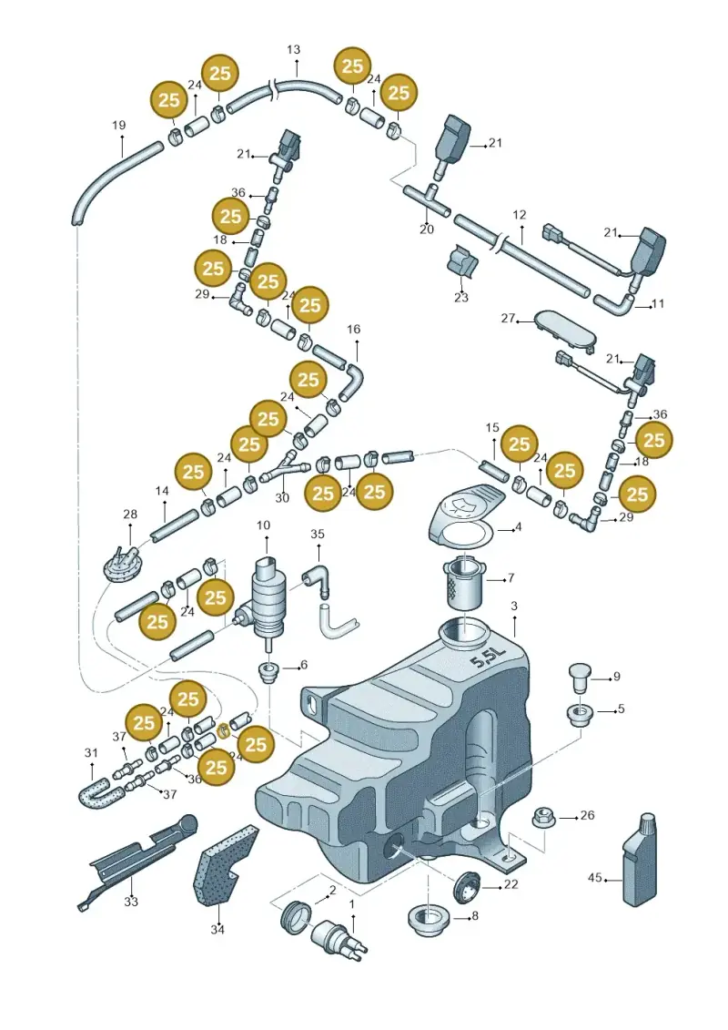 N0245281 — Volkswagen New Beetle (2001-2005) diagram 194955100, position 25