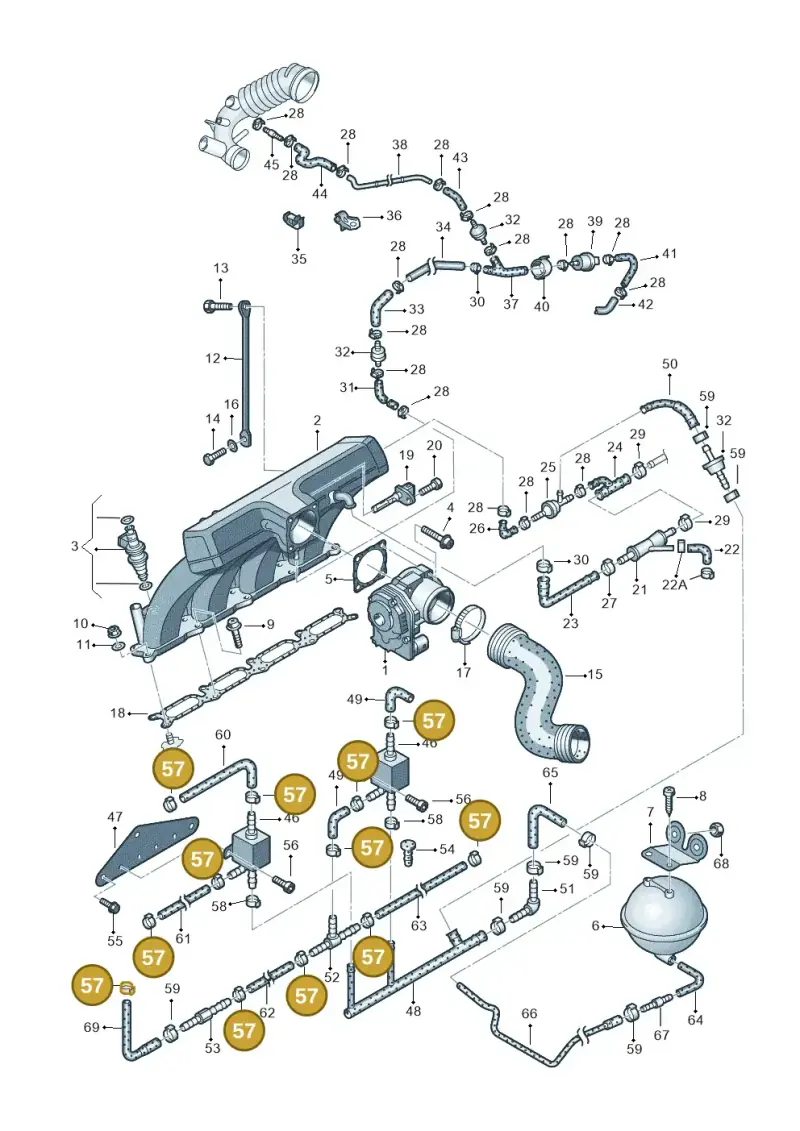 N0245281 — Volkswagen PASSAT                 00> (2000-) diagram 195133270, position 57