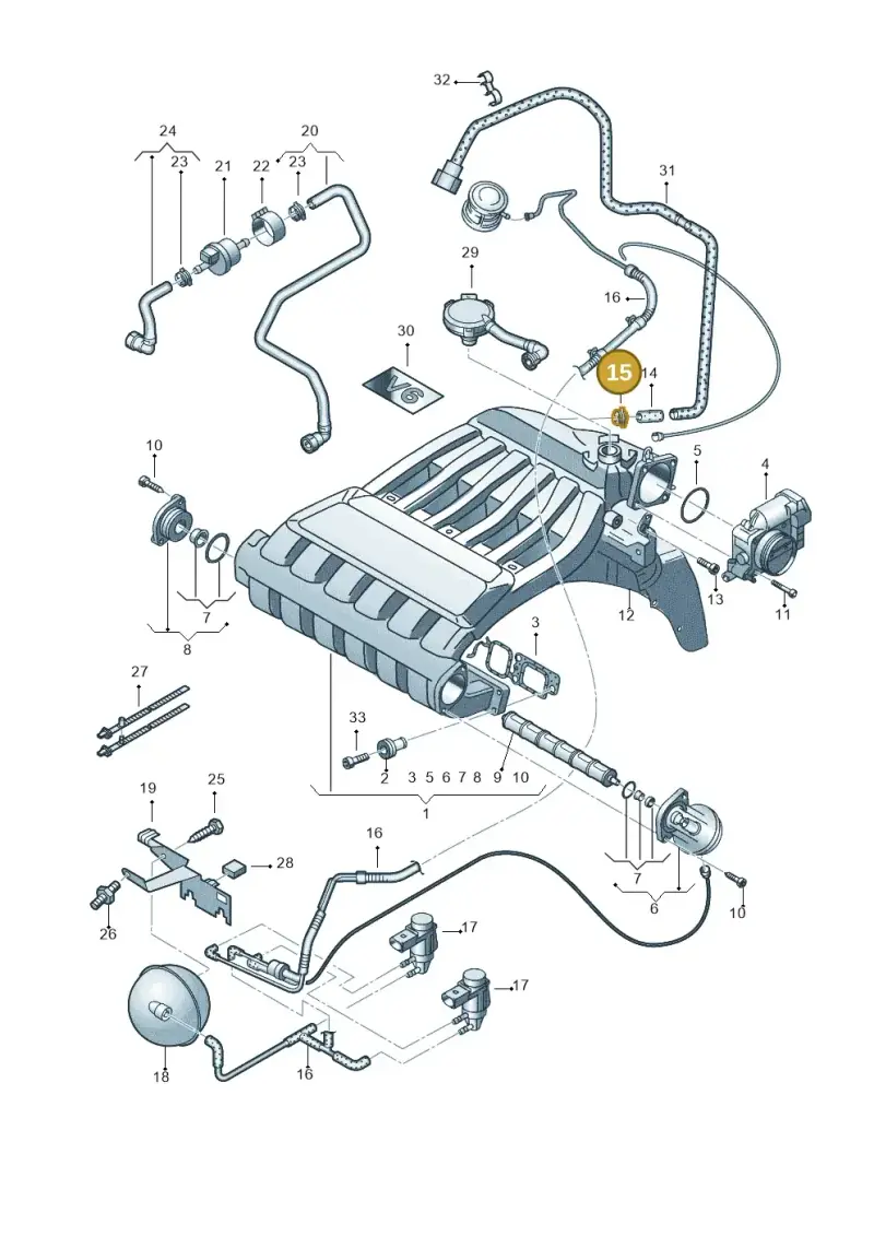 N0245281 — Volkswagen Touareg (2003-2005) diagram 274133800, position 15