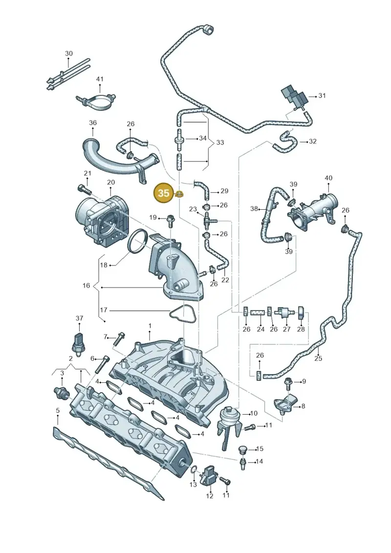 N0245281 — Volkswagen GOLF VARIANT           07> (2007-) diagram 474133150, position 35