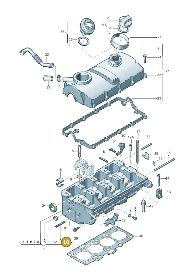 N0256663 — Volkswagen Sharan (2008-2010) diagram 404103470, position 10