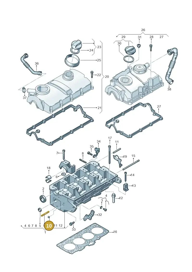 N0256663 — Volkswagen Polo (2008-2009) diagram 461103500, position 10