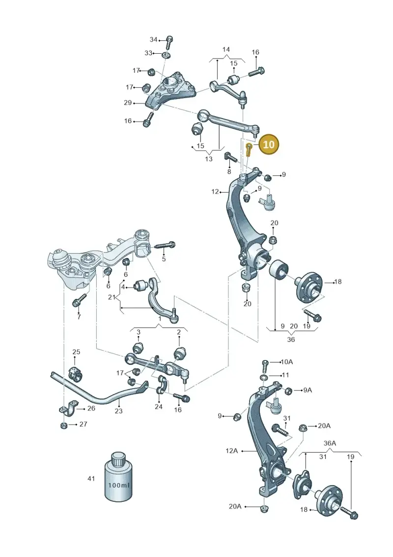 N0347908 — Volkswagen PASSAT/4MOTION/W8 (2002-2005) diagram 195407000, position 10