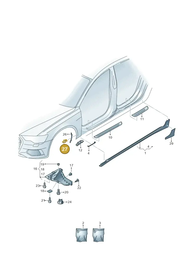 N0385053 — Audi A6 (2018-2025) diagram 430853000, position 27