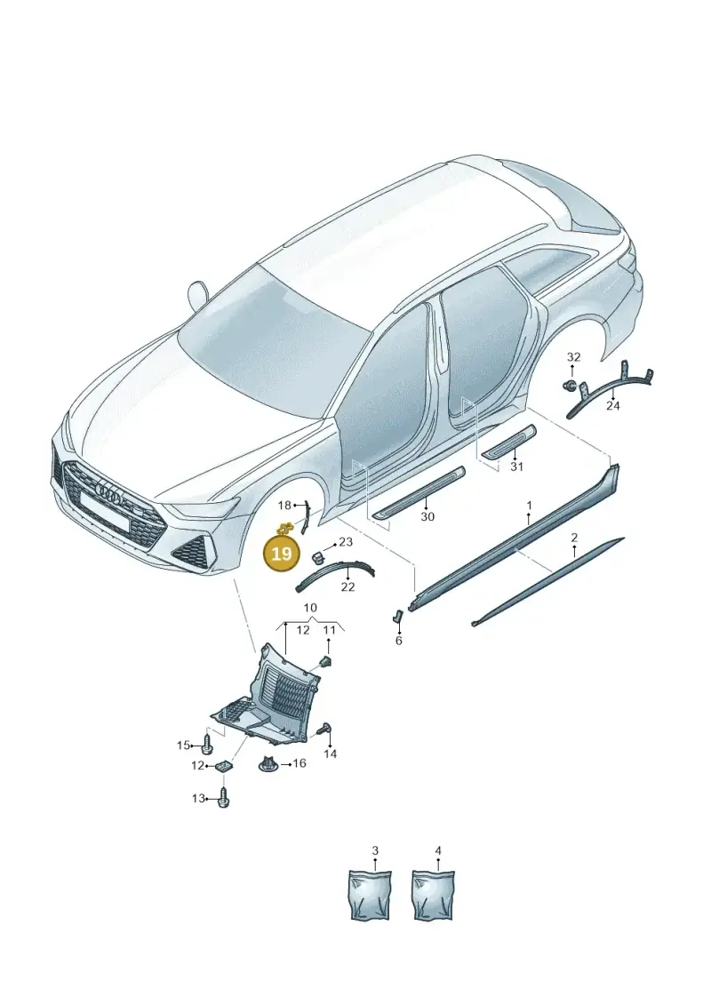 N0385053 — Audi RS6 Avant (2019-2025) diagram 537853000, position 19