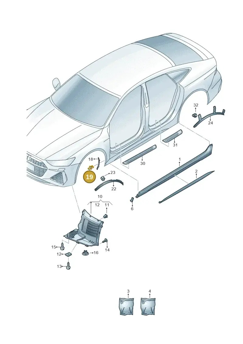 N0385053 — Audi RS7 Sportback (2019-2025) diagram 538853000, position 19