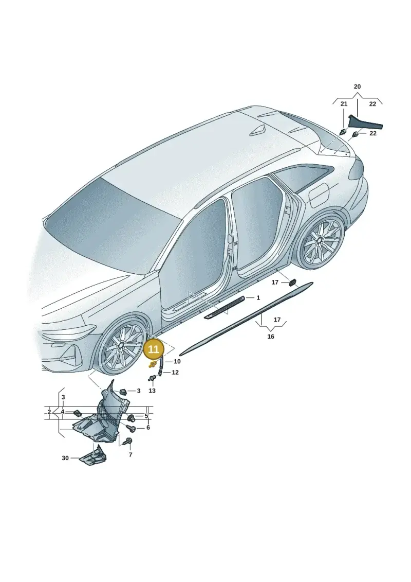 N0385053 — Audi A5 Limousine (2024-2025) diagram 8wk853000, position 11