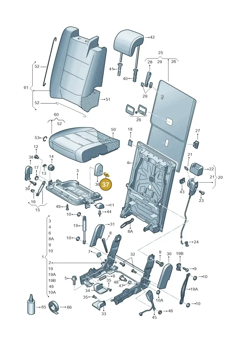 N0385491 — Volkswagen Sharan BlueMotion (2015-2022) diagram 689885200, position 37