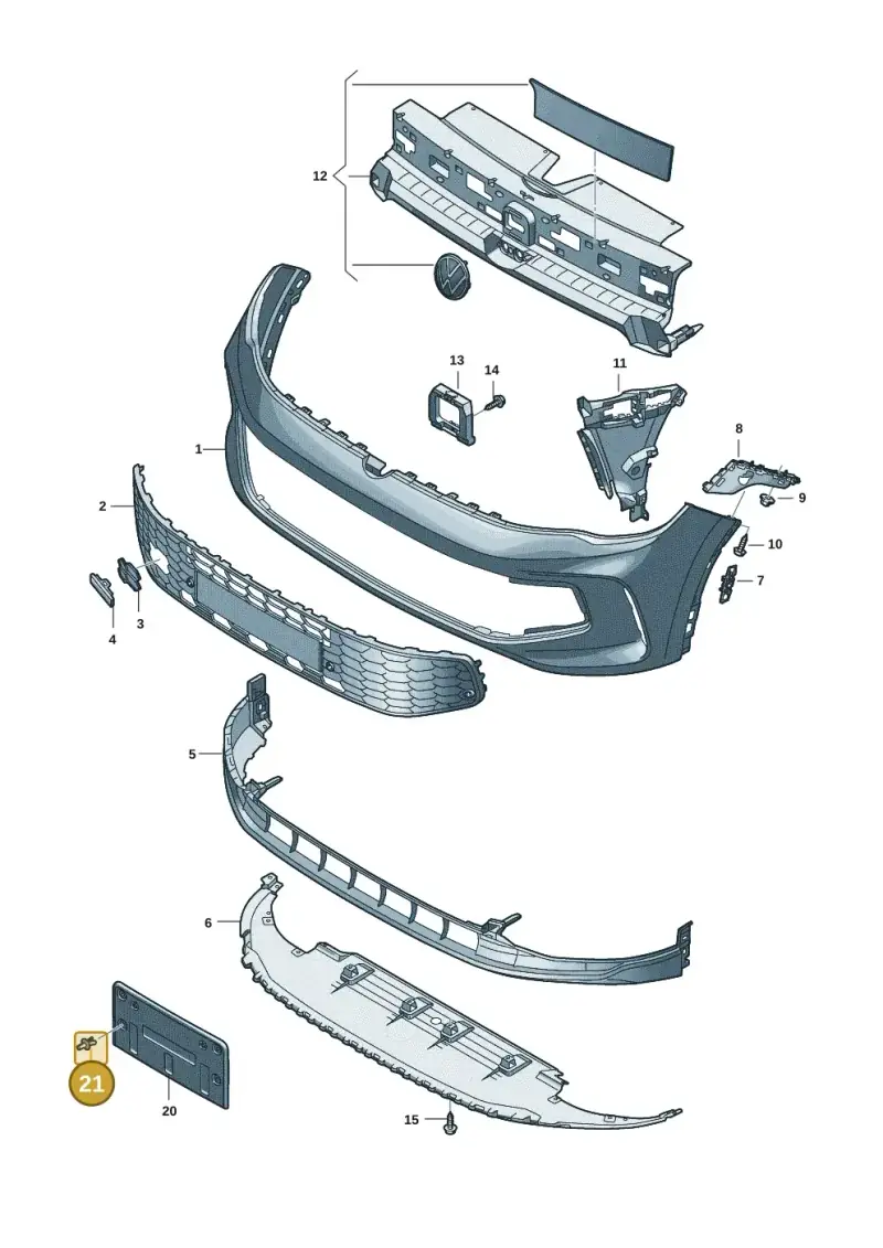 N0385494 — Volkswagen Tiguan 2.0 (2023-) diagram 57x807010, position 21