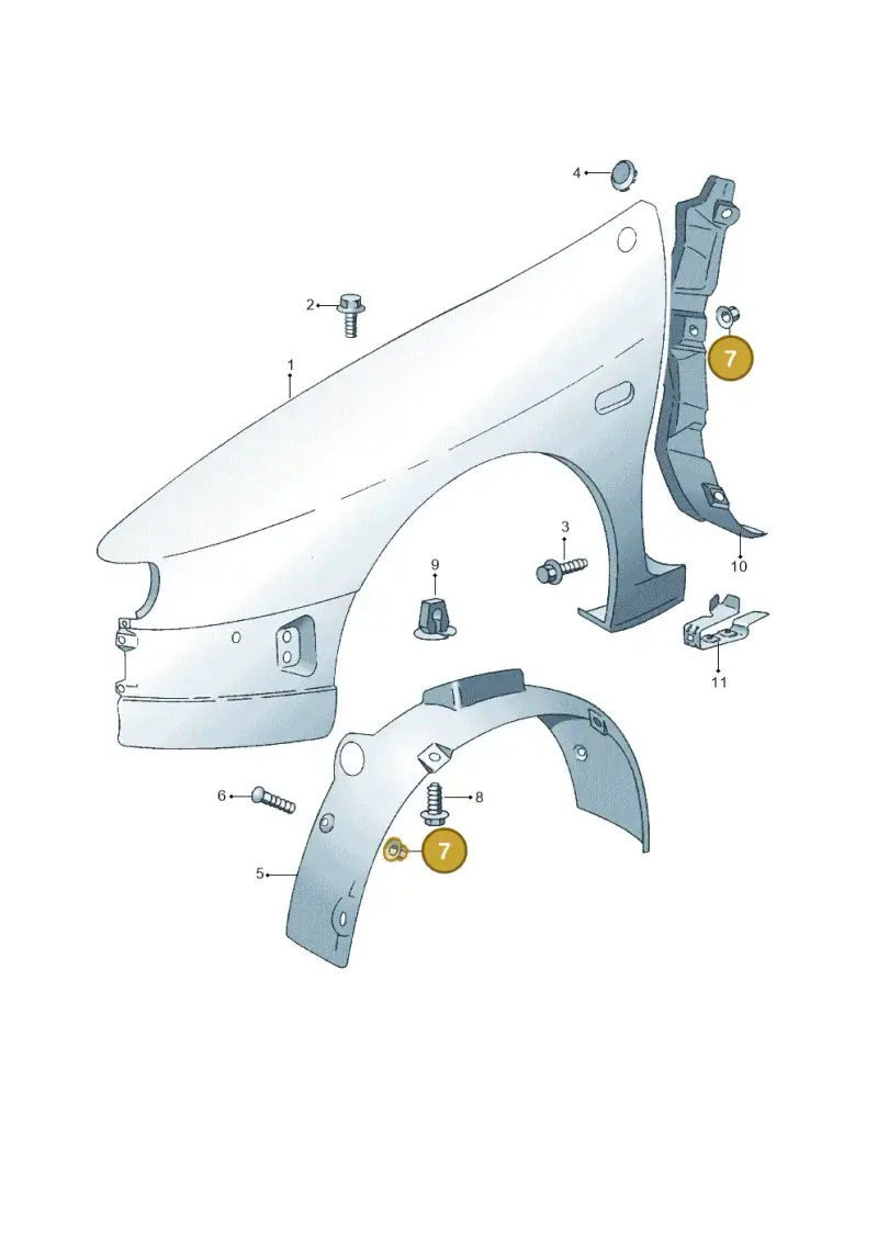 N0385501 — Volkswagen CADDY-KOMBI/KASTENW.   06> (2005-) diagram 138821100, position 7