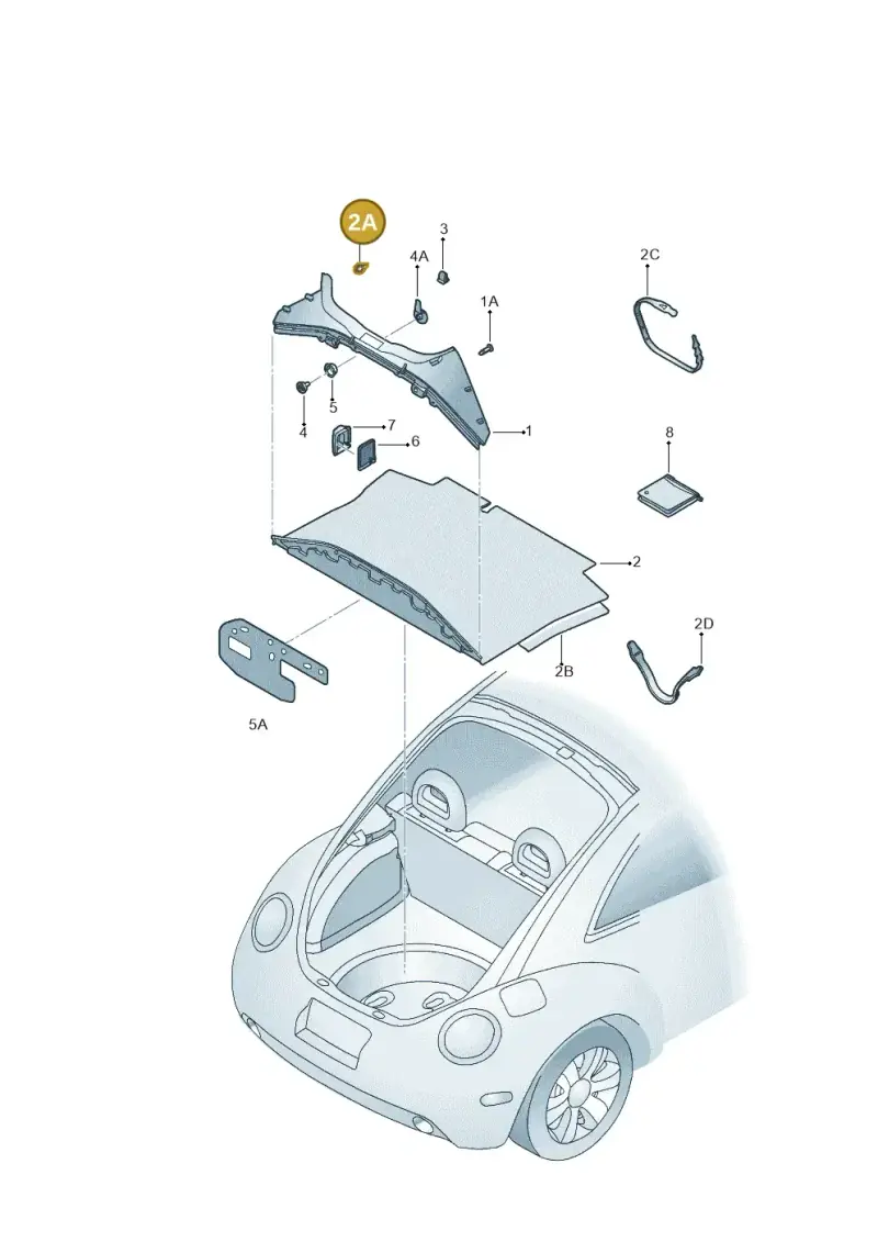 N0385501 — Volkswagen New Beetle             06> (2005-) diagram 206863800, position 2A
