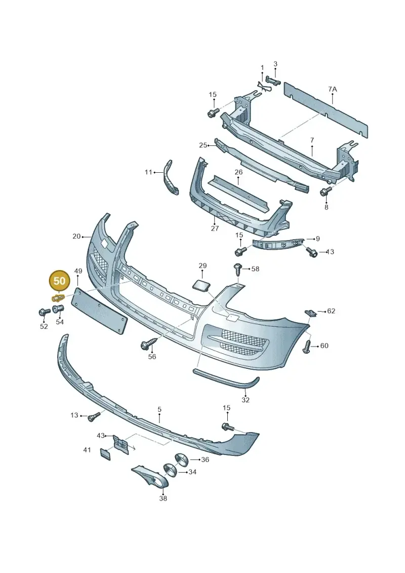 N0385501 — Volkswagen Touareg                08> (2007-) diagram 616807000, position 50