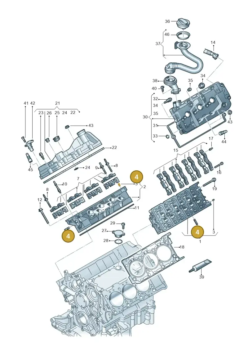 N0444087 — Volkswagen Touareg (2017-2023) diagram 439103061, position 4