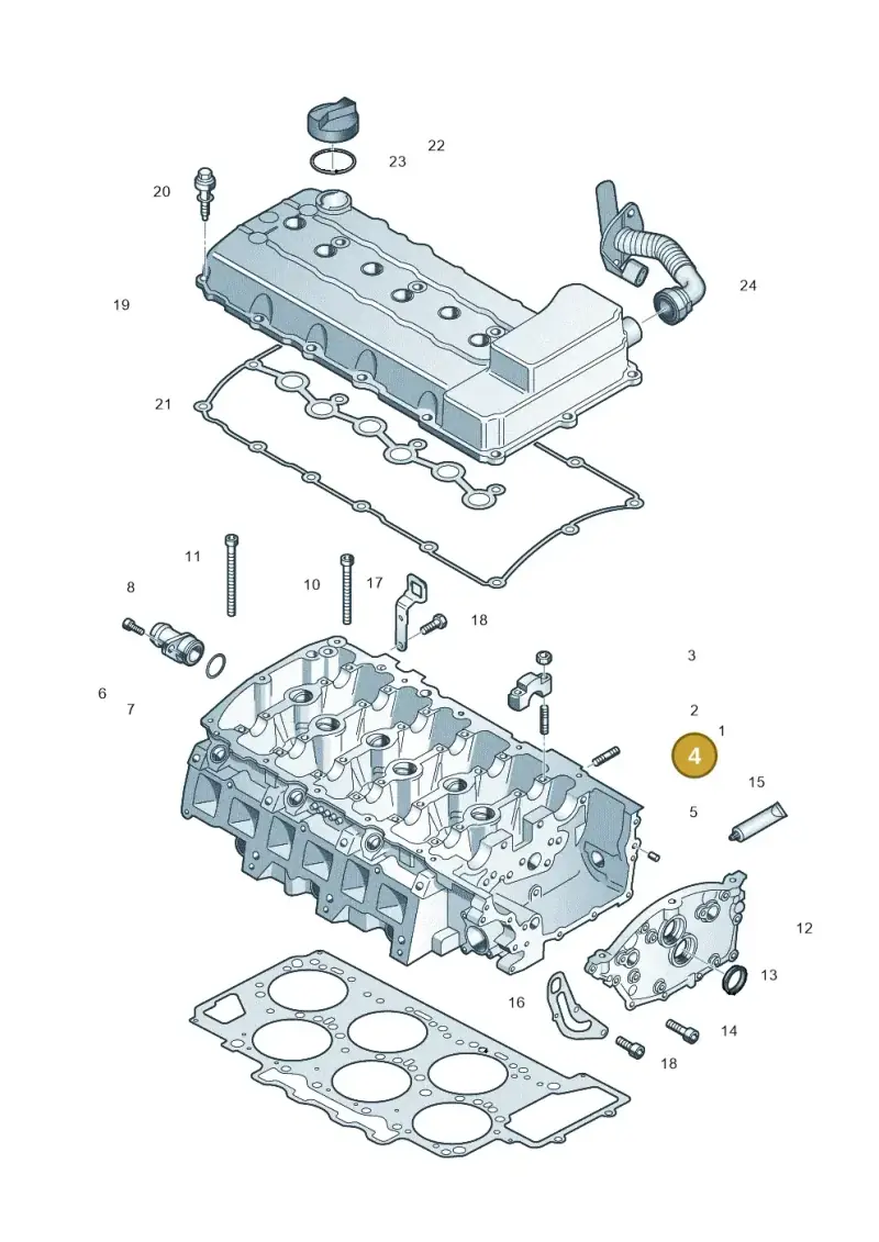 N0444087 — Volkswagen Touareg BlueMotion (2014-2018) diagram 693103500, position 4