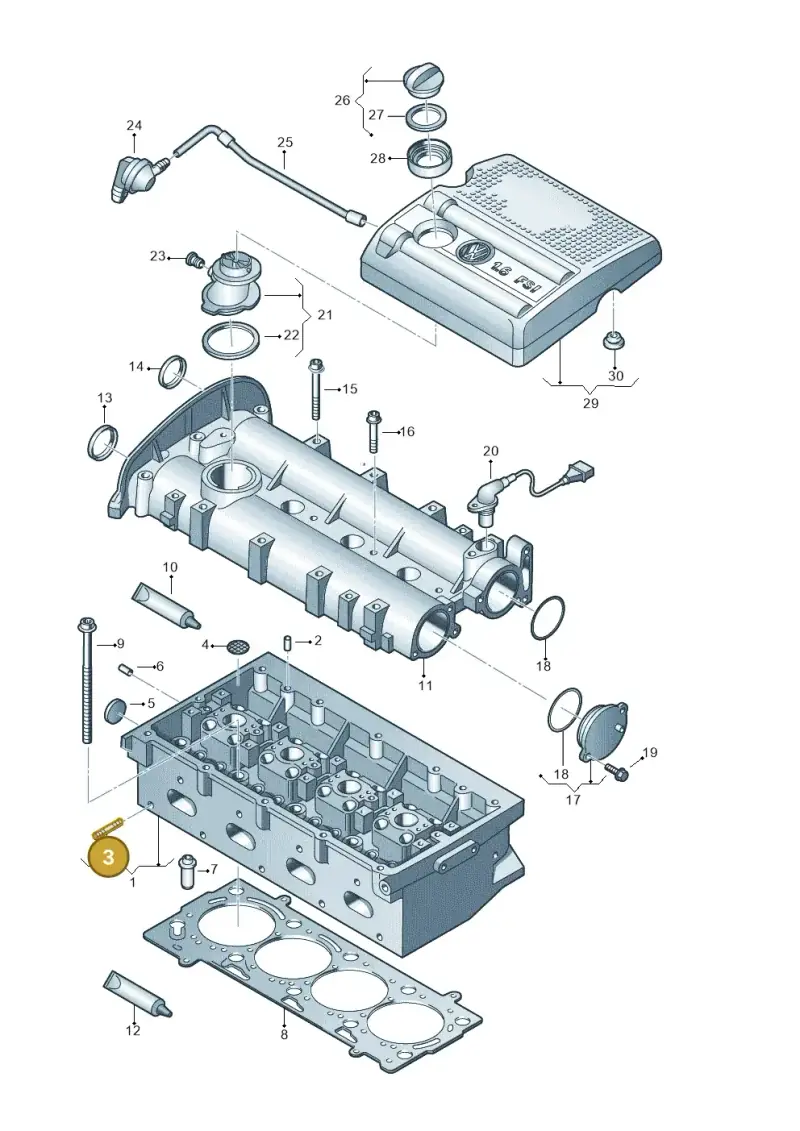 N0444104 — Volkswagen LUPO/3L TDI (2003-2005) diagram 231103380, position 3
