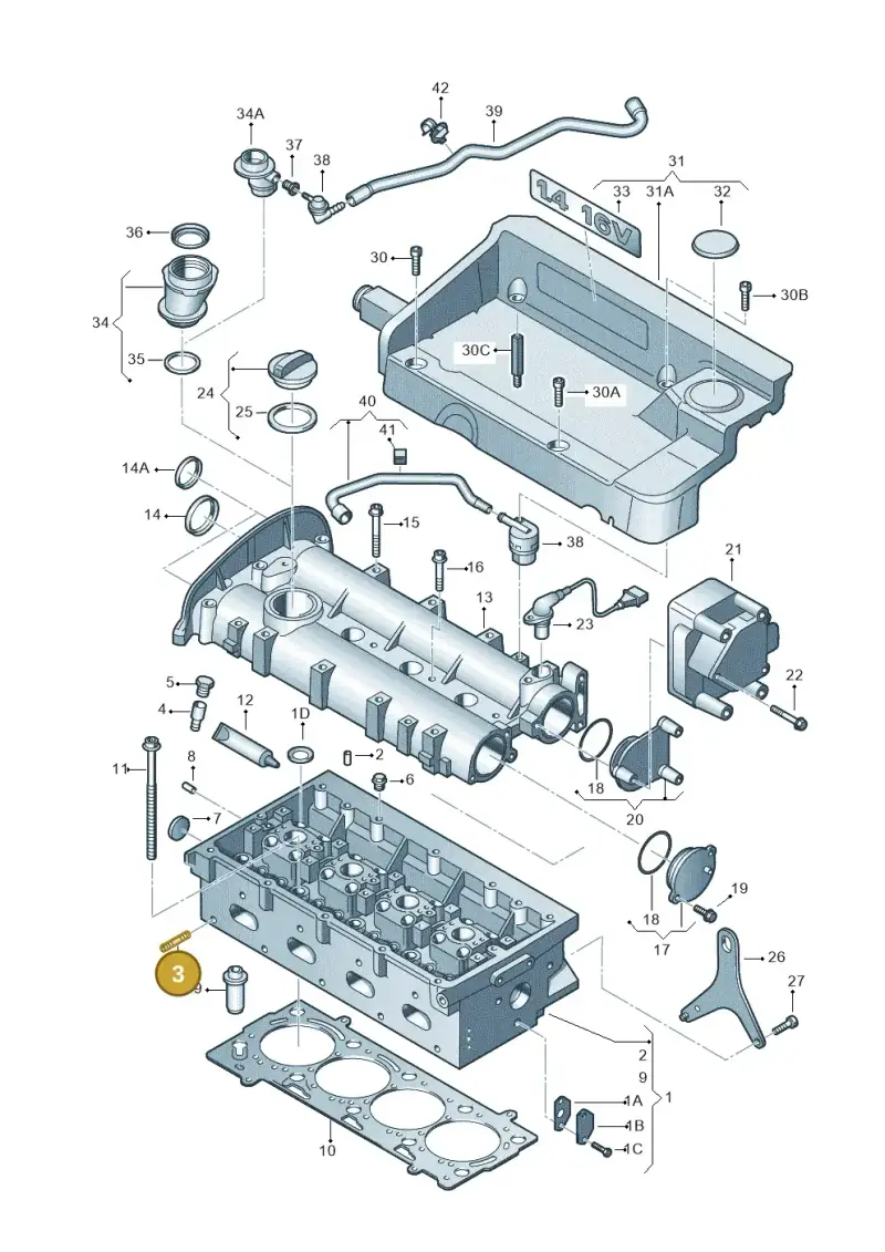 N0444104 — Volkswagen Jetta/Wagon (2002-2006) diagram 266103350, position 3