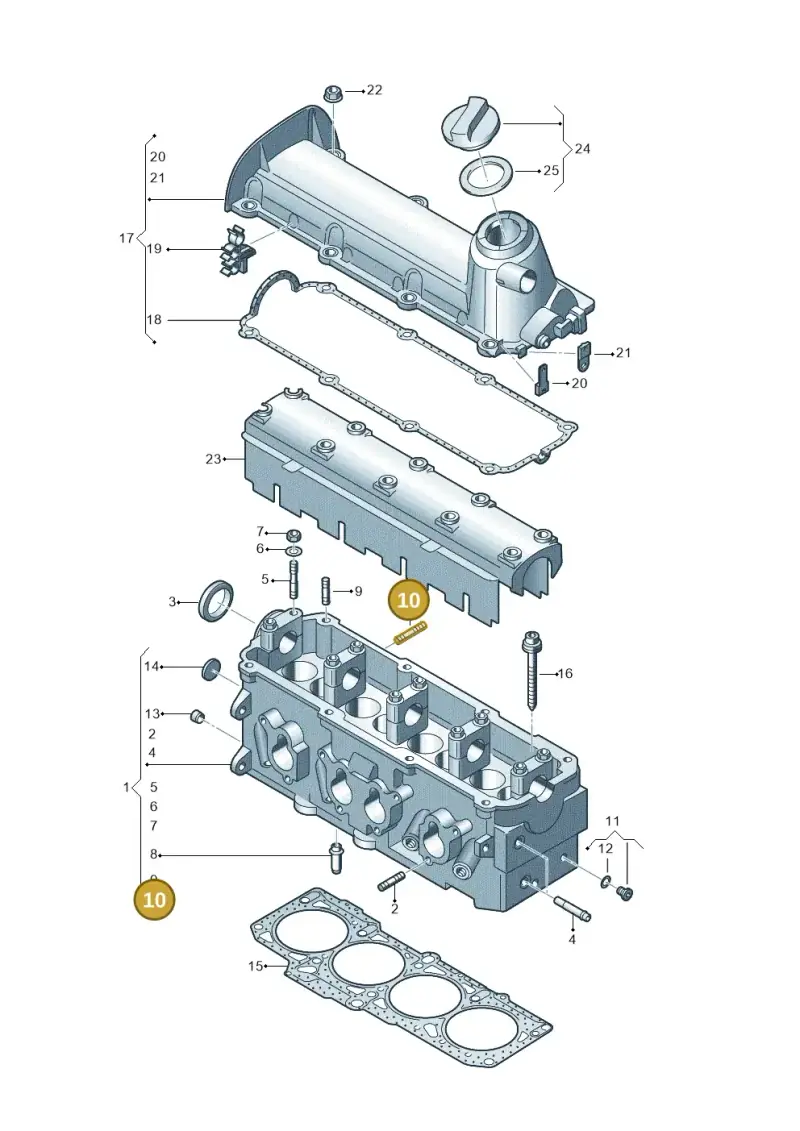 N0444115 — Volkswagen Jetta 2.0 (2015-2015) diagram 477103450, position 10