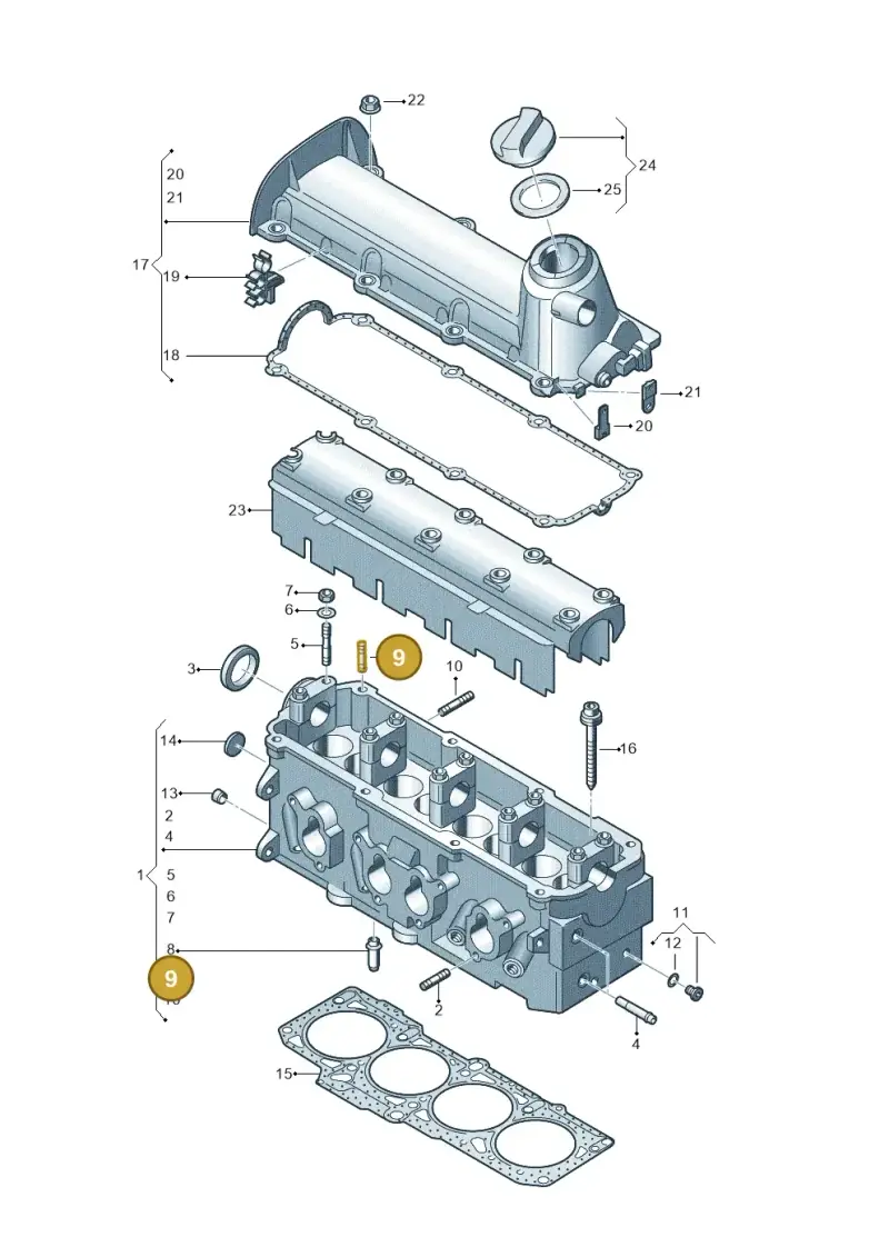N0444625 — Volkswagen Jetta 2.0 (2015-2015) diagram 477103450, position 9