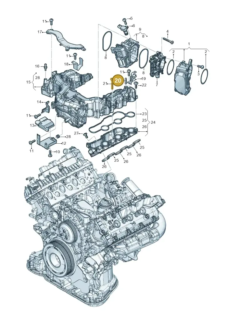N0444625 — Volkswagen Touareg (2017-2023) diagram 896129080, position 20