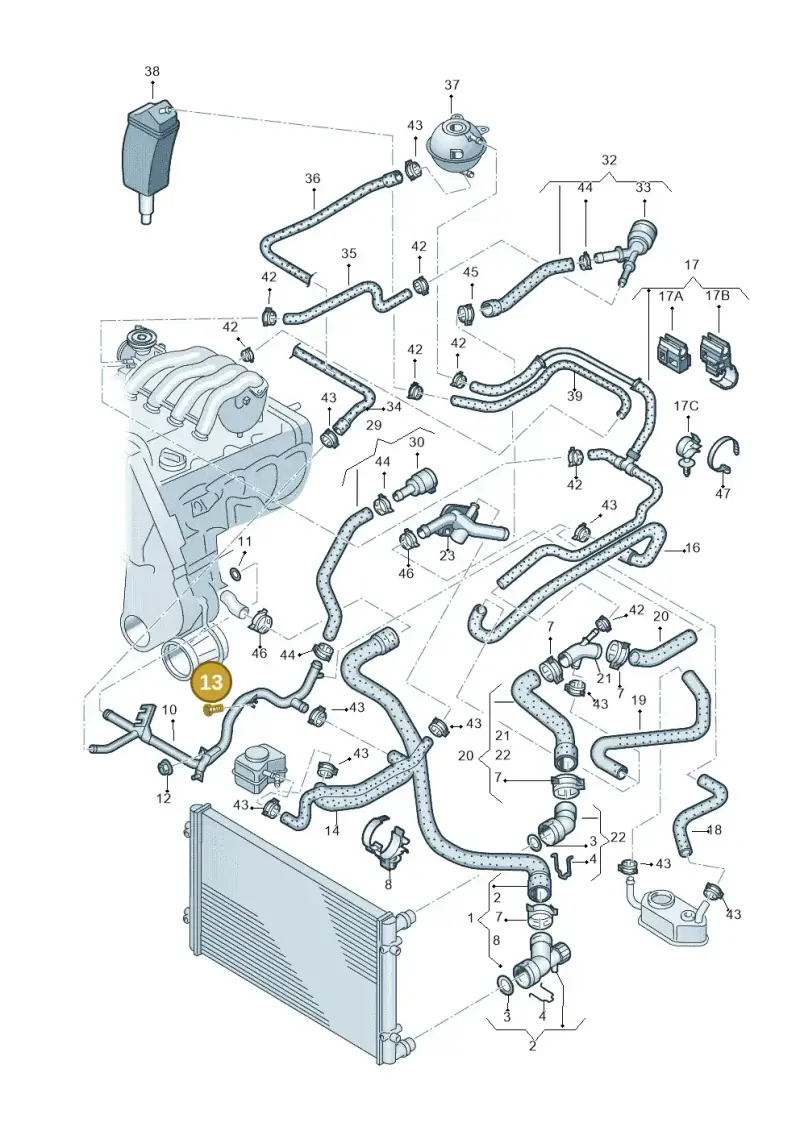 N0447273 — SEAT TOLEDO/LEON/LEON-4 (2001-2006) diagram 209121300, position 13