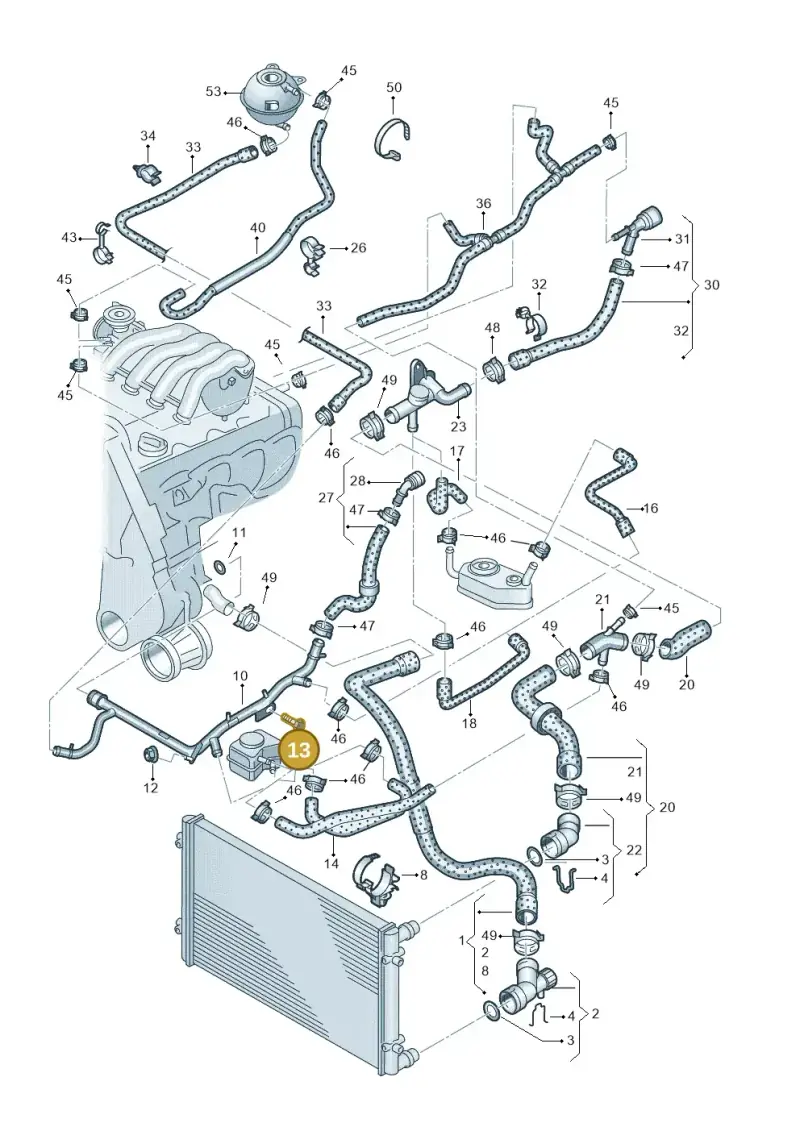 N0447273 — Volkswagen Jetta/Wagon (2002-2006) diagram 405121310, position 13