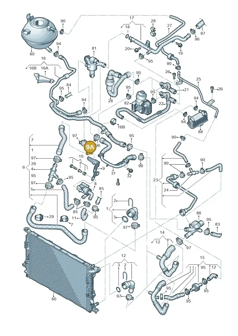 N0447273 — Audi Q3 (2014-2019) diagram 728121200, position 9A