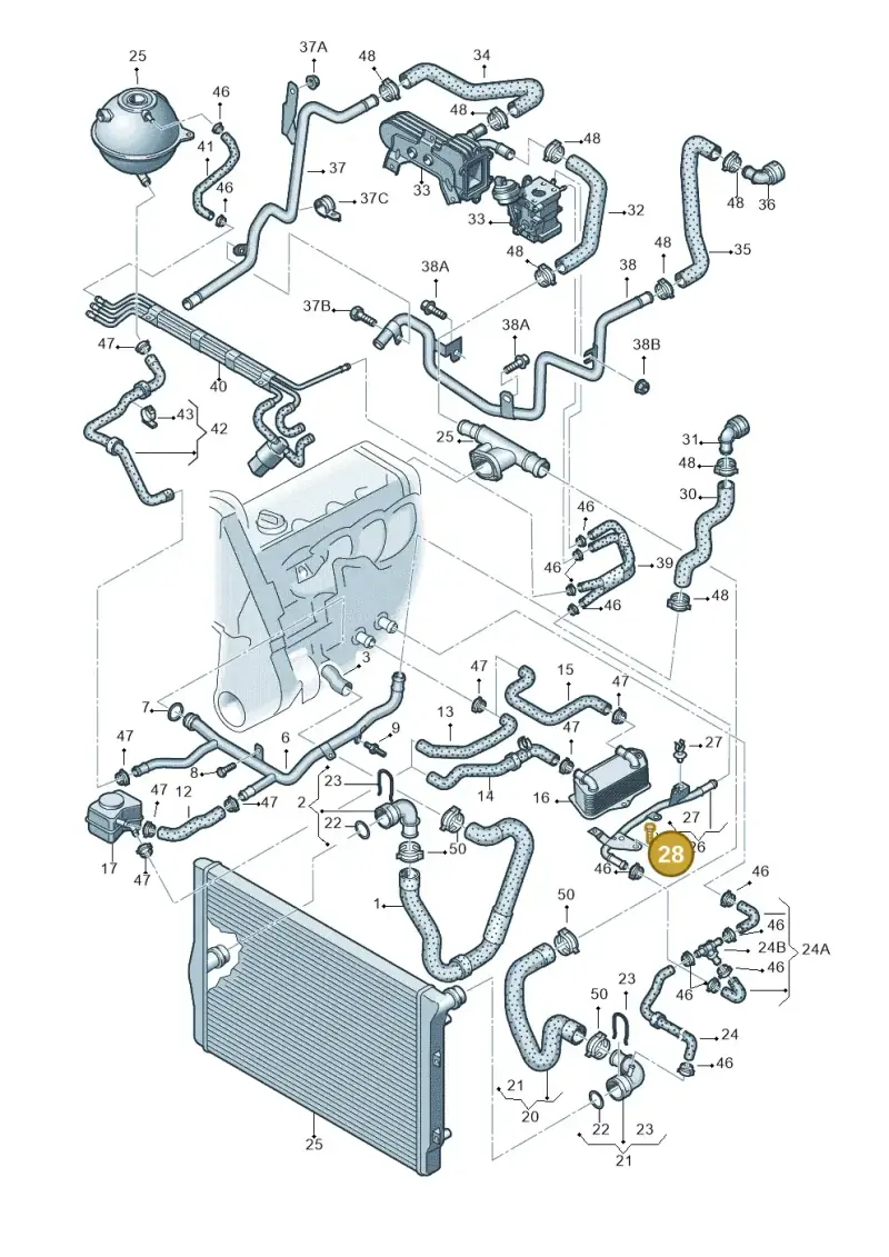N0902424 — Volkswagen Touran 1.9 (2008-2010) diagram 409121450, position 28