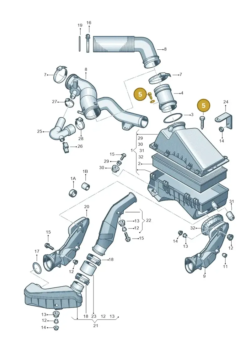 N0902985 — Volkswagen Polo (2011-2014) diagram 194129150, position 5