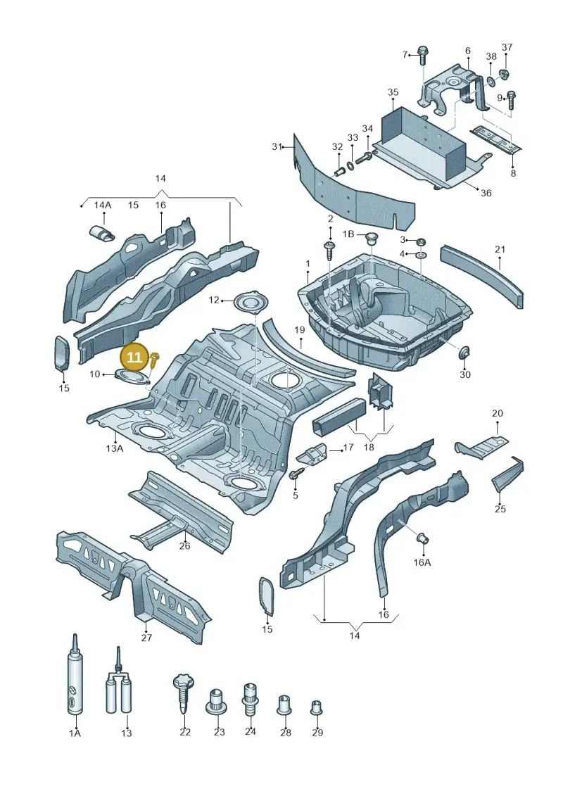N0902985 — Audi A8 (2013-2018) diagram 696803250, position 11
