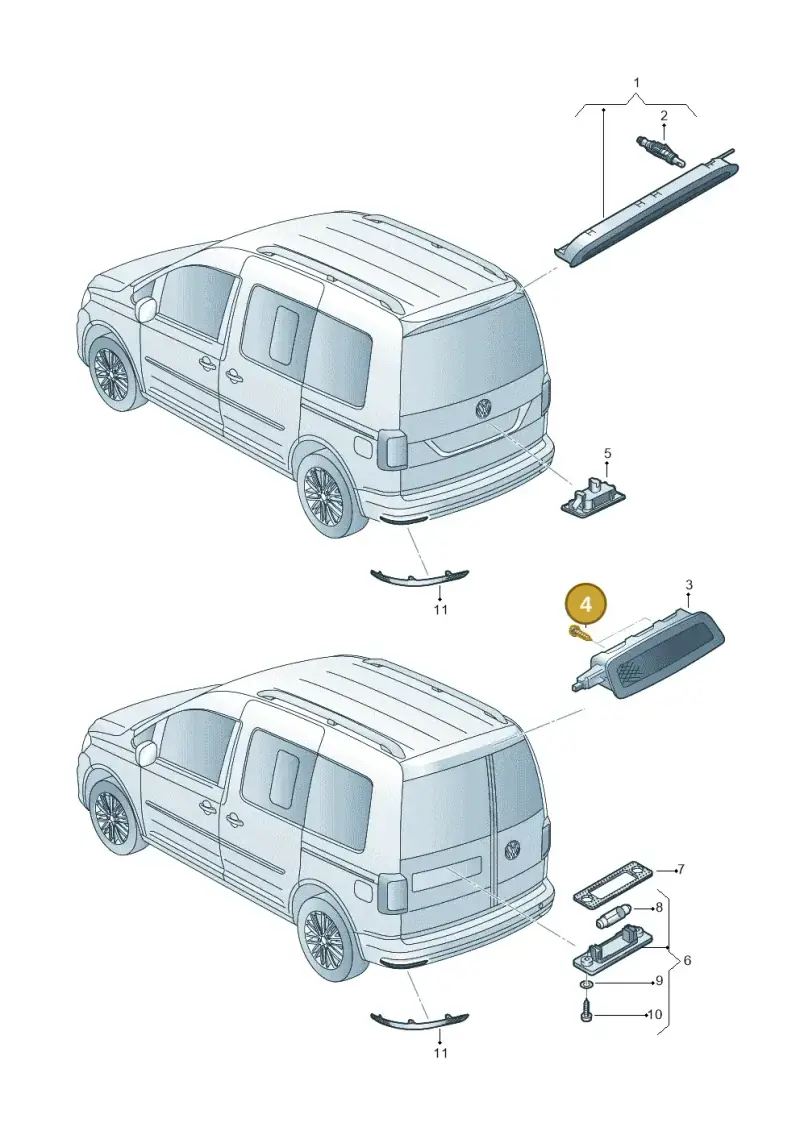 N0902985 — Volkswagen Caddy (2015-2020) diagram 866945100, position 4
