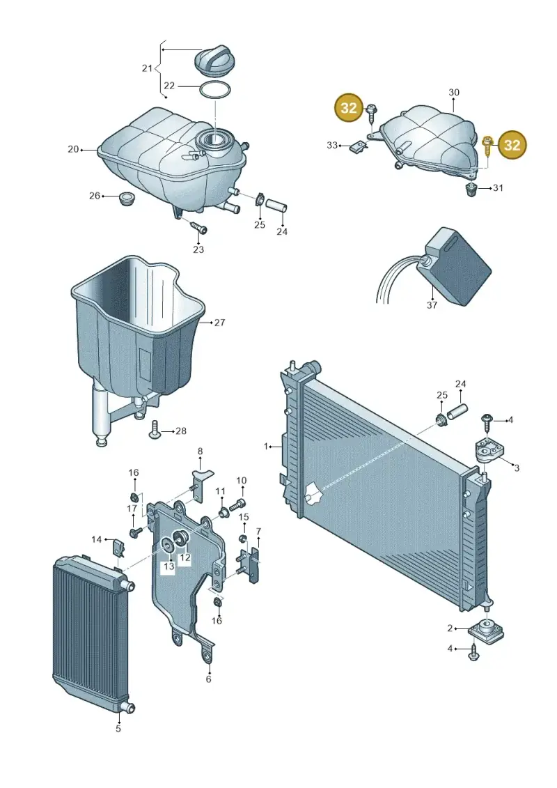 N10003203 — Volkswagen Phaeton (lang) (2003-2006) diagram 258121700, position 32