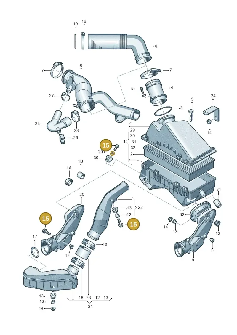 N10005010 — Volkswagen New Beetle             06> (2005-) diagram 194129150, position 15