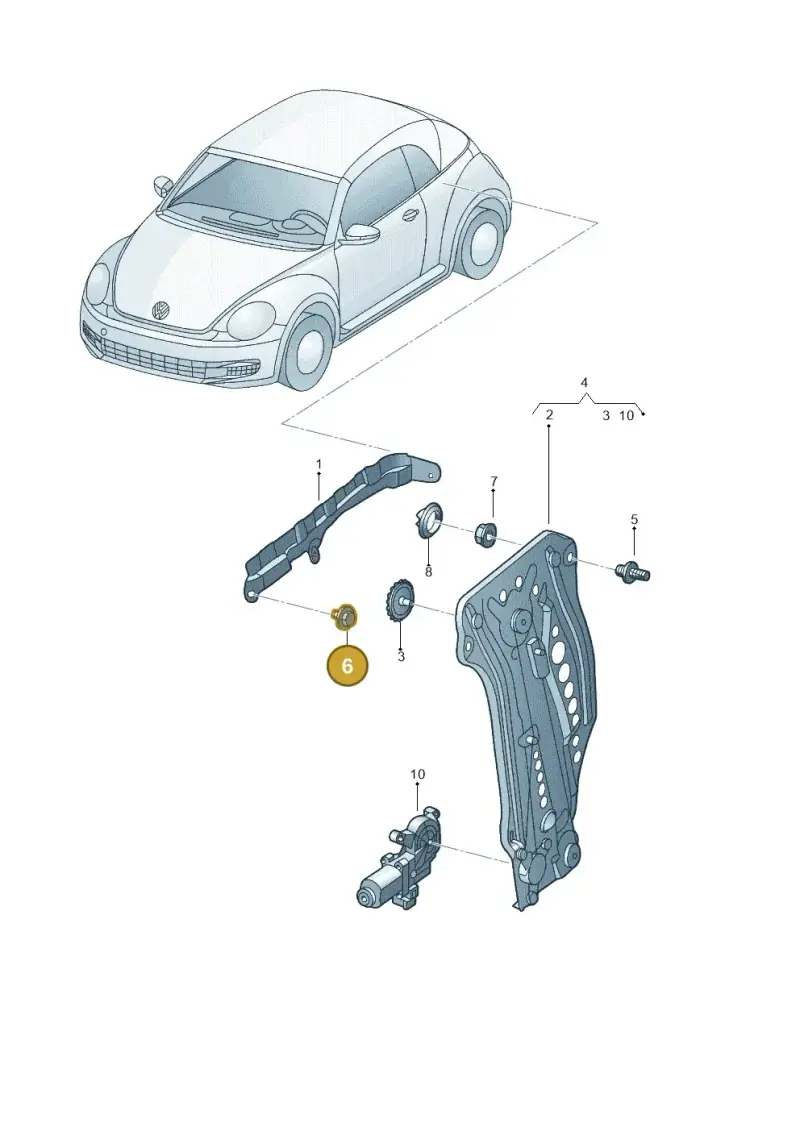 N10009102 — Volkswagen Beetle Cabriolet (2016-2019) diagram 716839600, position 6
