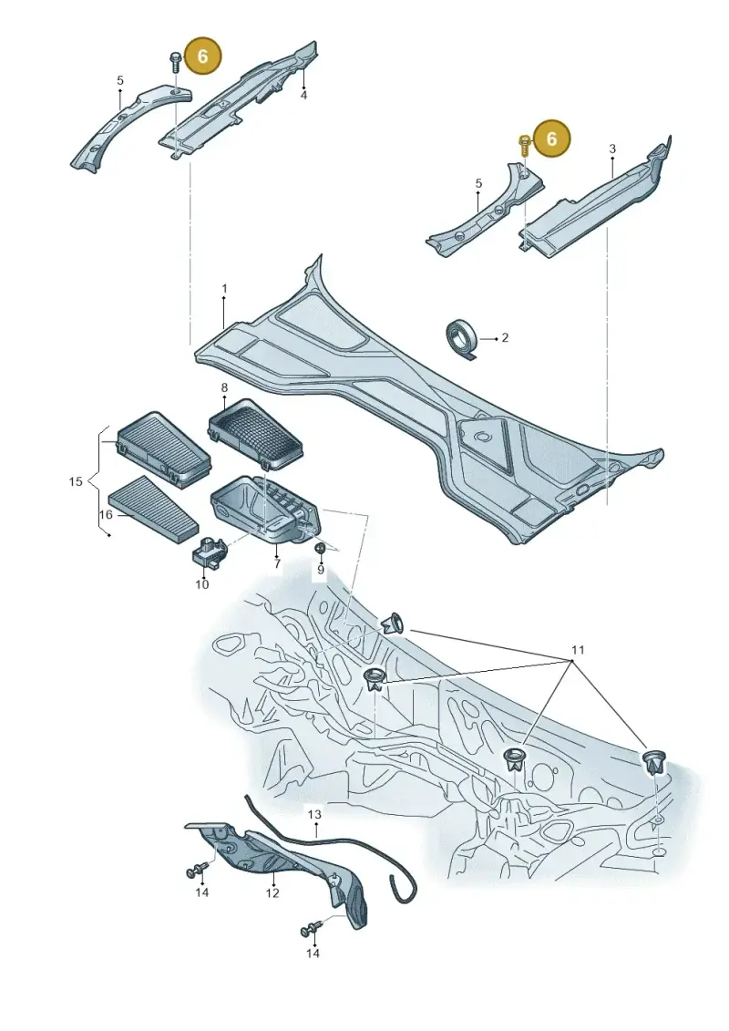 N10009102 — Audi A8 (2013-2018) diagram 771819000, position 6