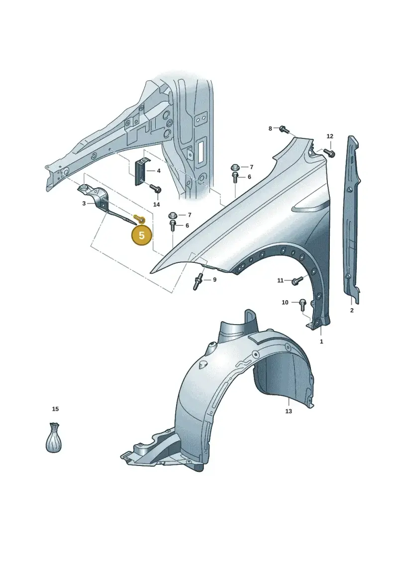 N10009110 — Volkswagen Taigo (2021-2024) diagram 2f0821000, position 5