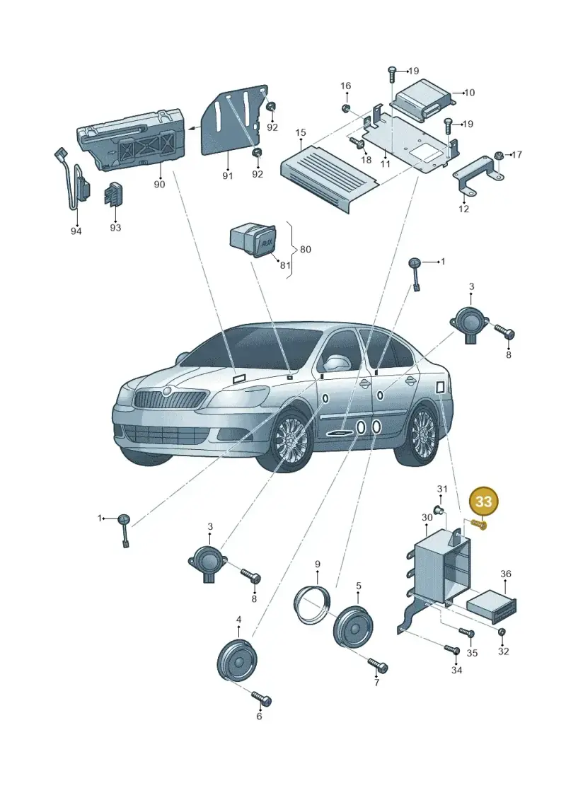 N10009205 — Skoda Octavia ambiente (2008-2013) diagram 663035350, position 33