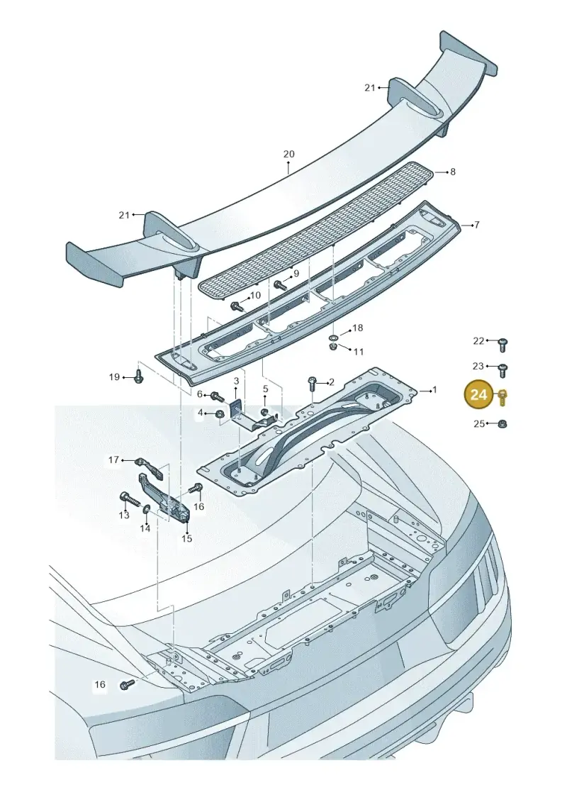 N10009205 — Audi R8 Spyder (2015-2024) diagram 872827053, position 24