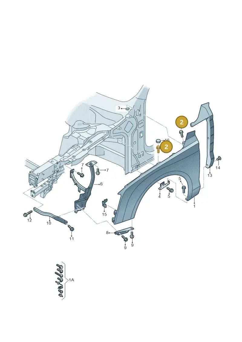 N10009507 — Audi A8 (2013-2018) diagram 696821000, position 2+5+9