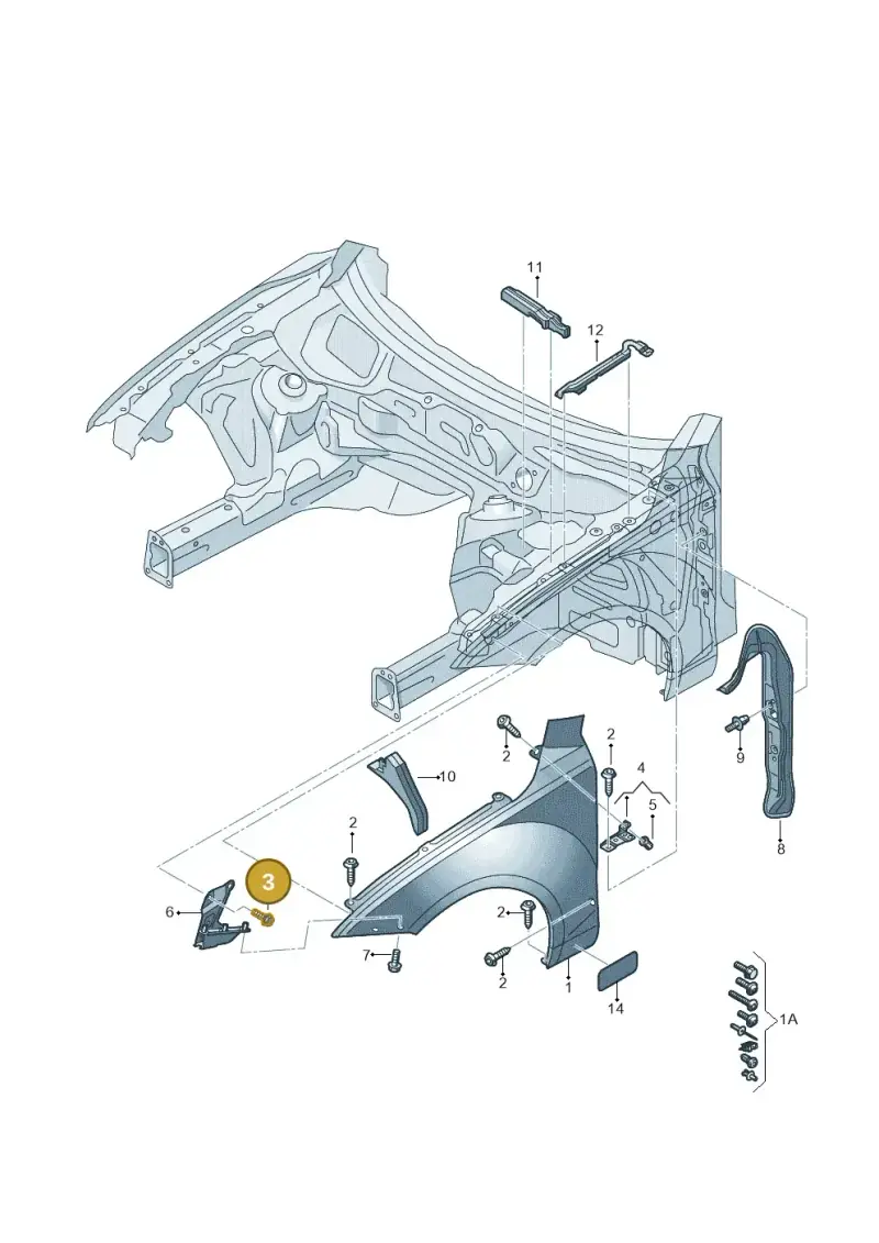 N10009507 — Audi A7 Sportback (2014-2018) diagram 711821000, position 3+7