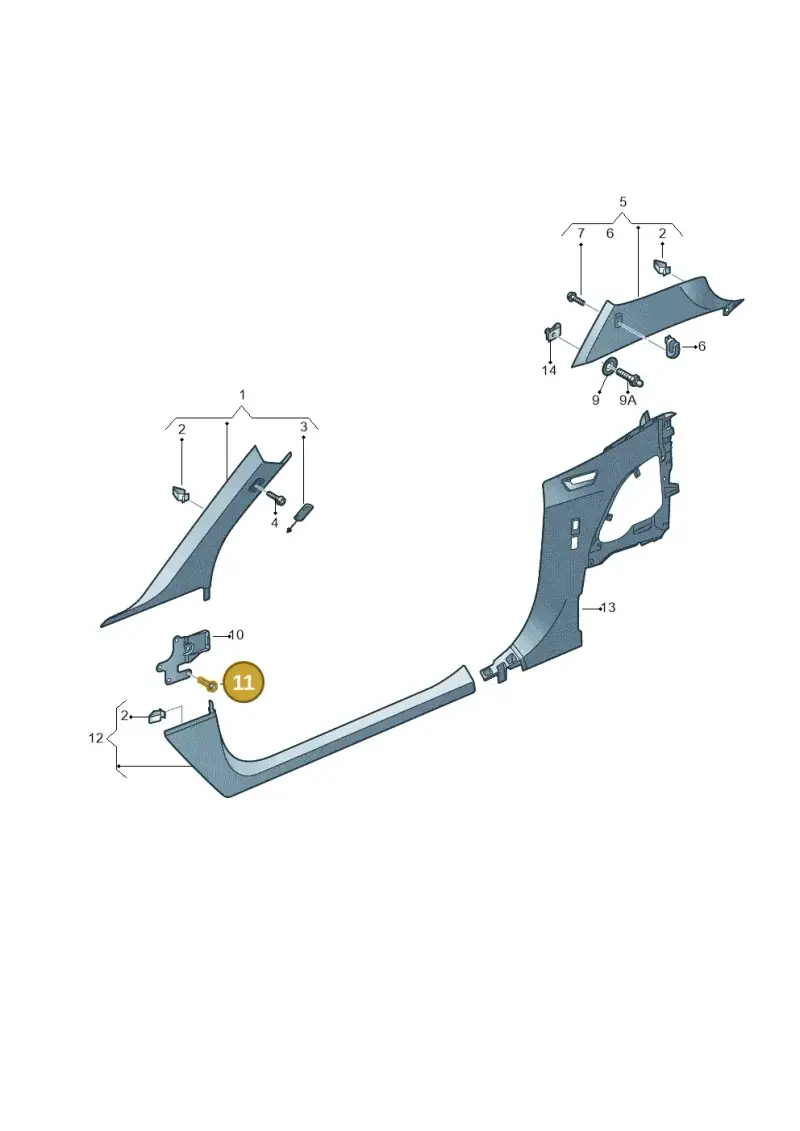 N10009507 — Audi R8 Spyder (2015-2024) diagram 872867650, position 11