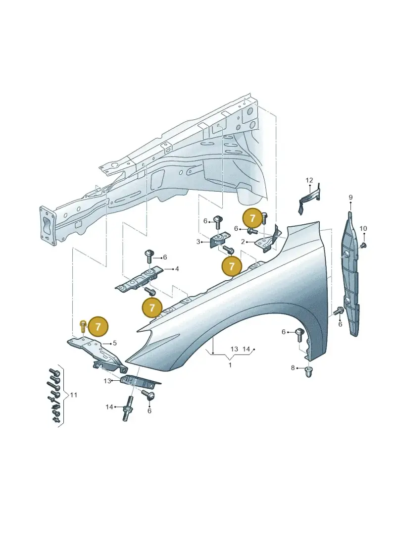 N10009507 — Audi A1 Sportback (2018-2025) diagram 592821000, position 7