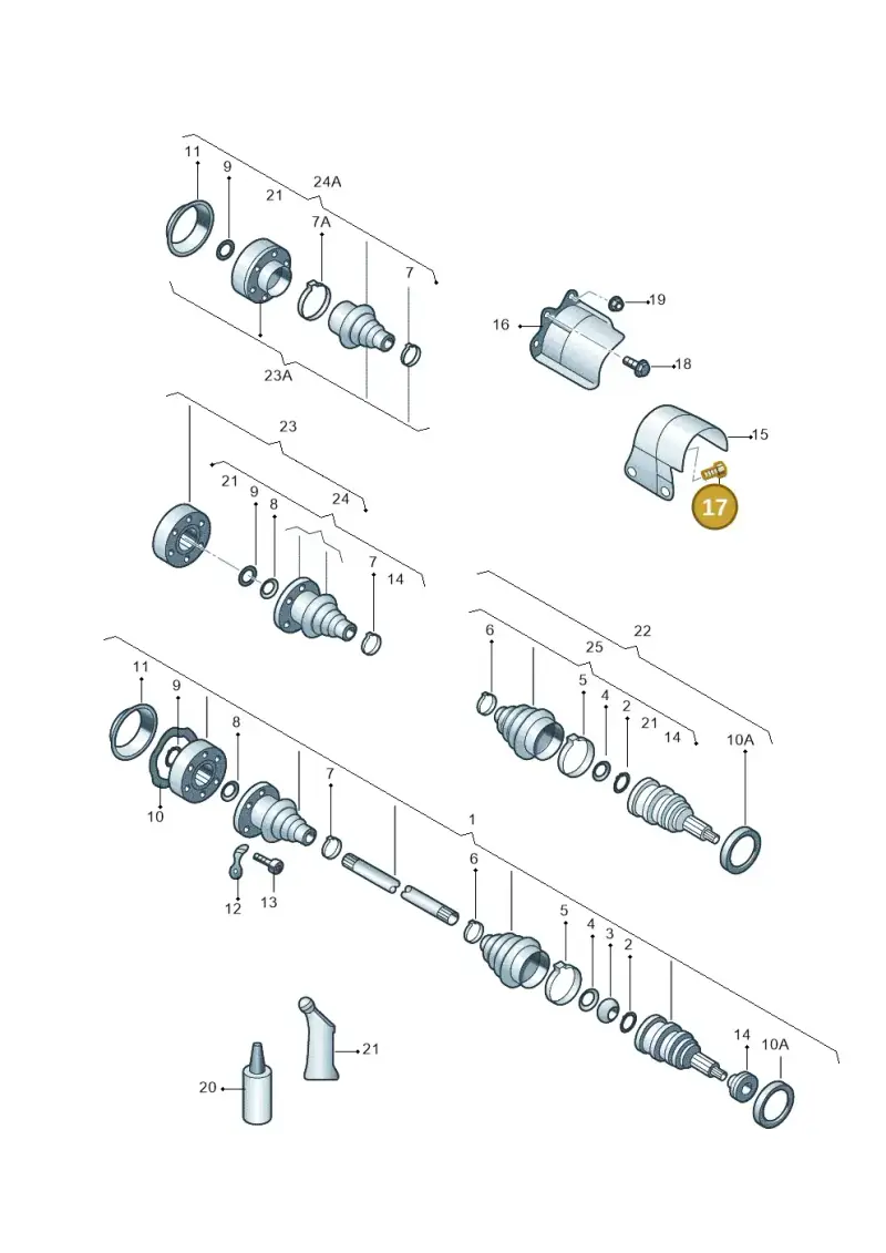 N10011105 — Volkswagen FOX                  M.05> (2005-) diagram 225407200, position 17