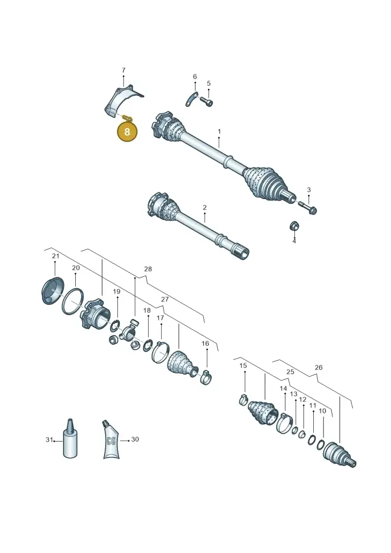 N10011105 — Volkswagen New Beetle             06> (2005-) diagram 405407400, position 8