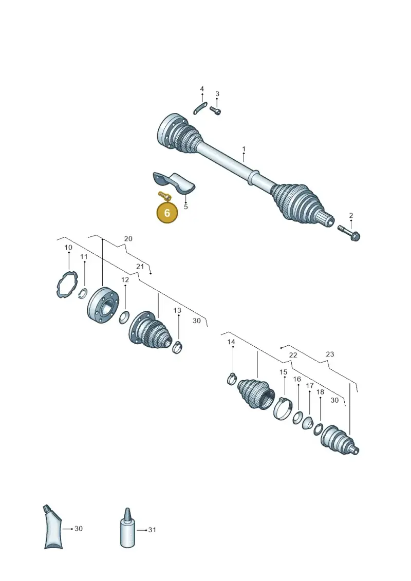 N10011105 — Volkswagen GOLF VARIANT           07> (2007-) diagram 460407200, position 6