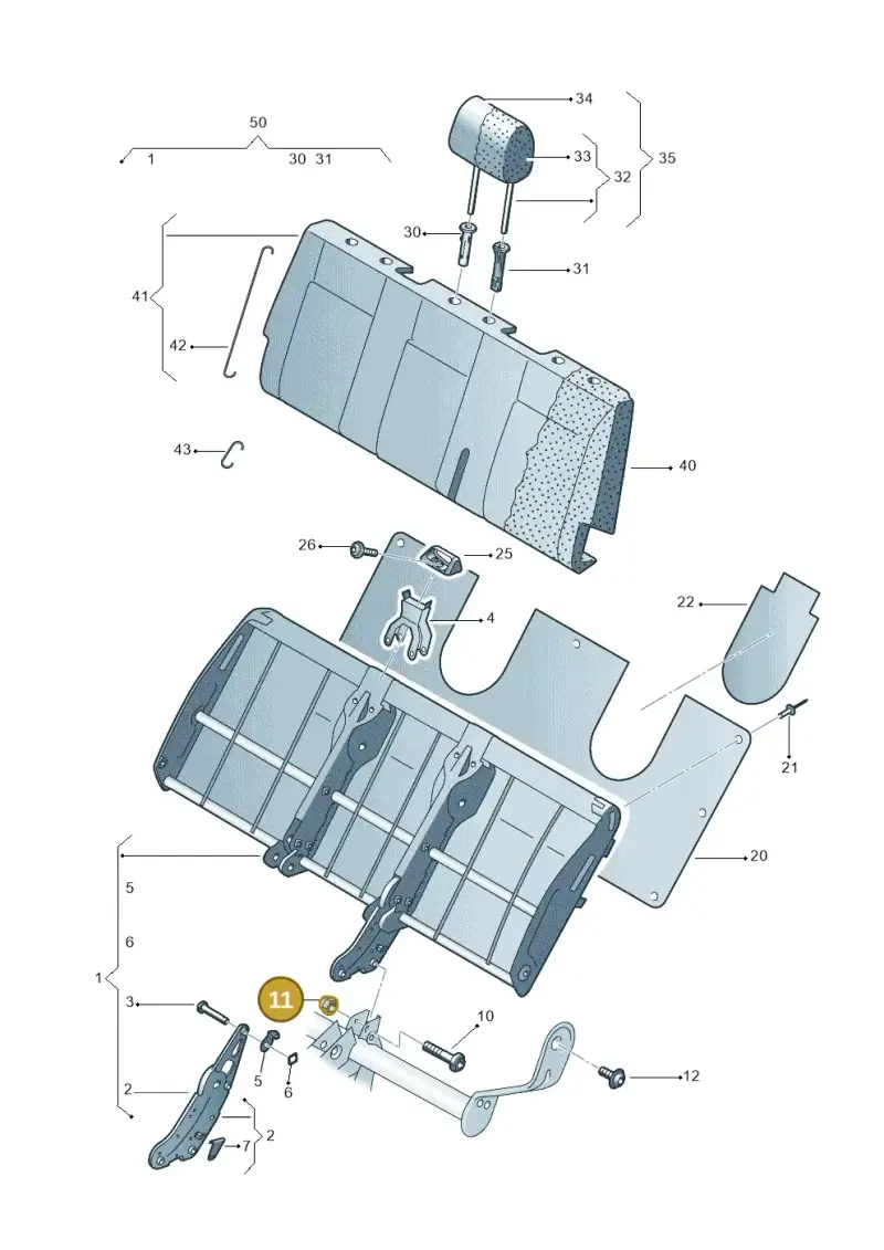 N10028909 — Volkswagen Caravelle (2019-2024) diagram 410885500, position 11